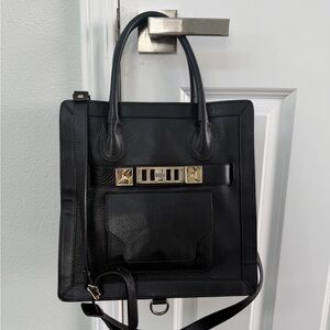 Proenza Schouler PS11 Black Leather Tote Bag